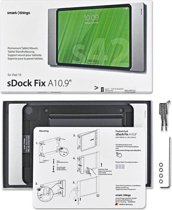 Actual product image smart things sDock Fix s52, silver - 11 inch wall mount/charging station for Galaxy Tab S7 and Tab S8