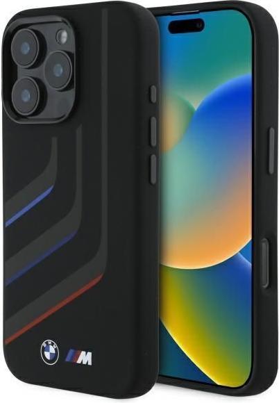 Actual product image BMW BMHMP16X23SLIK iPhone 16 Pro Max 6.9" czarny/black hardcase Silicone Turning Lines MagSafe (Apple iPhone 16 Pro Max)