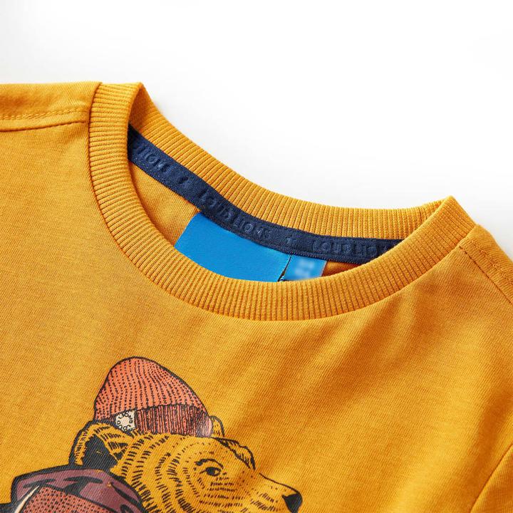 Produktbild VidaXL Kinder-Langarmshirt Ocker 128,Material: 100 (128)