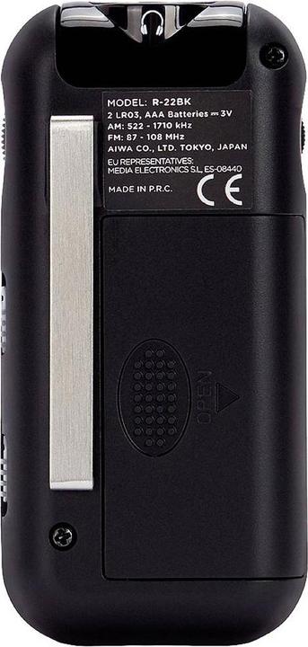 Actual product image Aiwa R-228K Pocket Radio AM FM Black (FM, AM)