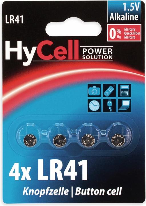 HyCell Alkaline LR41 (4 Stk., LR41, 30 mAh)