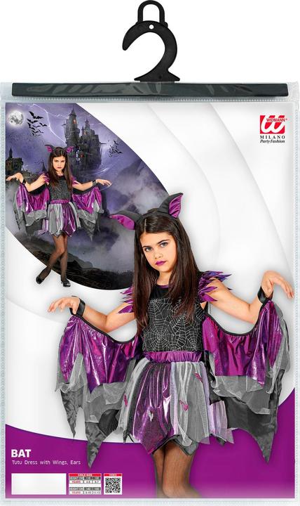 Actual product image Widmann Bat children's costume dress with tutu and wings, ears (122, 128)