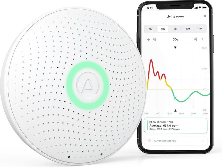 Airthings Capteur d'air ambiant Wave Plus