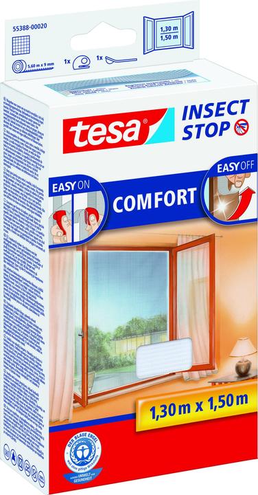 Immagine prodotto tesa Zanzariera COMFORT per finestre, con nastro velcro, autoadesiva, senza forare (120 x 240 cm)