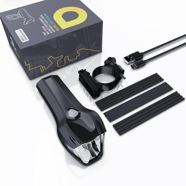Image du produit Aplic Feu de vélo LED, feu avant, feu avant de vélo rechargeable avec 50 LUX, feu de vélo, homologué StVZO (300 lm)