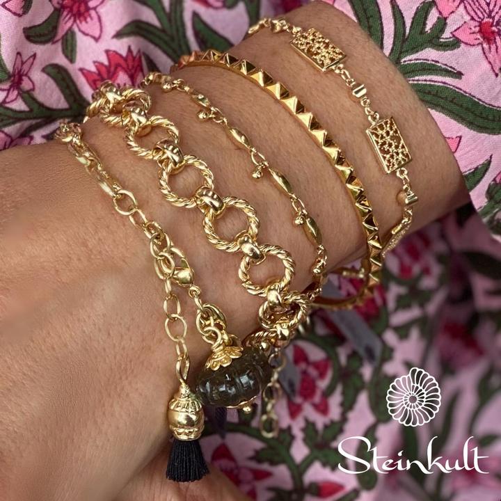 Immagine prodotto Steinkult Bracciale "Inés" placcato in argento (20 cm, Ottone placcato argento sterling)