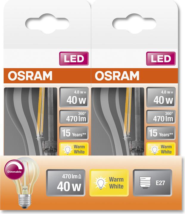 Actual product image Osram Retrofit Classic A (E27, 4.50 W, 470 lm, 1 x, F)