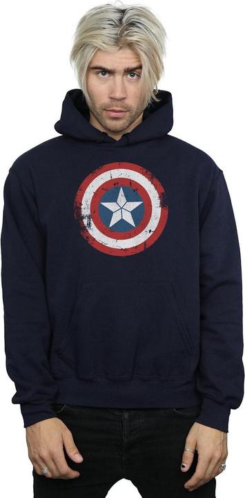 Actual product image Mens Captain America Civil War Distressed Shield Hoodie (M)