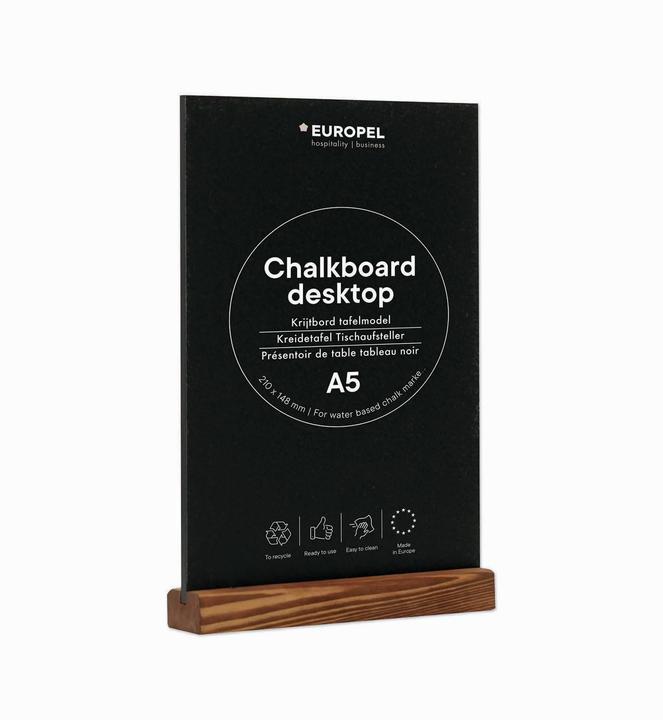 Image du produit Europel Tableau à craies Présentoir de table, DIN A5 vertical, naturel