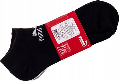 Puma Sneaker Invisible Sneaker Boot Socken (3er Pack) - Grau/Weiss/Schwarz, EU-35-38 (35 - 38)