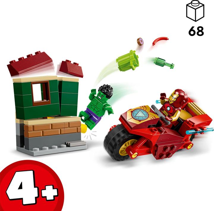 Actual product image LEGO Iron Man with bike and the Hulk (76287, LEGO Marvel)