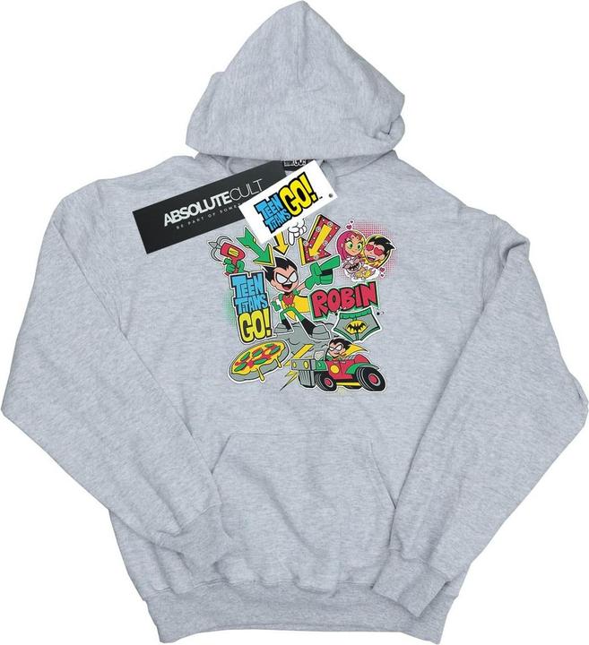 Image du produit - Sweat à capuche TEEN TITANS GO ROBIN MONTAGE - Homme (5XL)