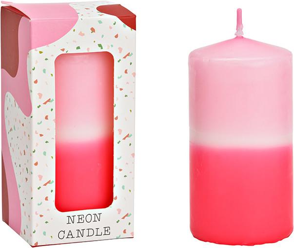 Immagine prodotto G. Wurm Candela a pilastro con sfumatura 12 x 6 cm, Rosa/Rosso (1 pz.)