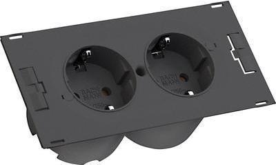 Productafbeelding Bachmann DUE Indoor 2AC Uitgangen 2m Zwarte Verlengkabel (2 x, CEE 7/3, 2 m)