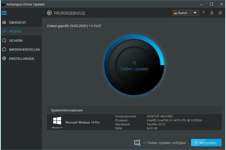 Produktbild Ashampoo Driver Updater ESD, Vollversion, 3 PC, 1 Jahr (3 User, 12 Monate)