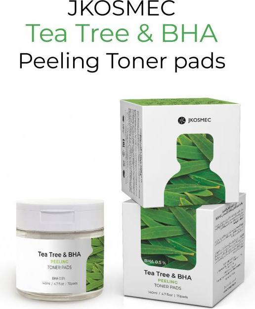 Image du produit JKosmec Pads exfoliants tonifiants Tea Tree et BHA (Gommage, 700 ml)