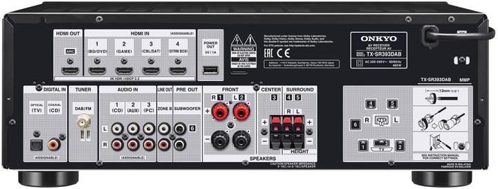 Image du produit Onkyo TX-SR393DAB (5.2 canaux, FM, DAB+)