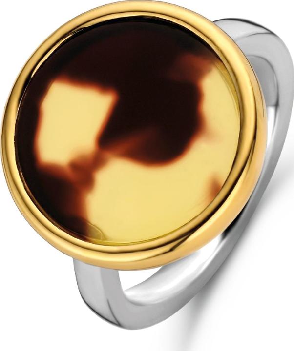 Actual product image Ti Sento Milano Ring tortoiseshell bicolour yellow gold plated 12208TU (54, 925 Silver)