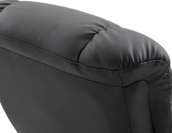 Immagine prodotto Swisshandel24 Sedia da massaggio reclinabile con sgabello in poliestere vellutato nero 76x80x102cm