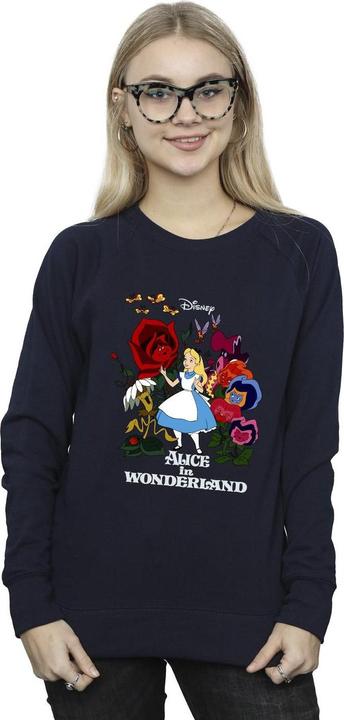 Actual product image Disney Womens/Ladies Alice In Wonderland Flowers Sweatshirt (M)