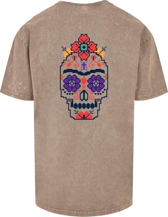 Immagine prodotto Merchcode Frida Kahlo - Pixels viva la vida - Maglietta oversize pesante lavata con acido - 118139 (L)