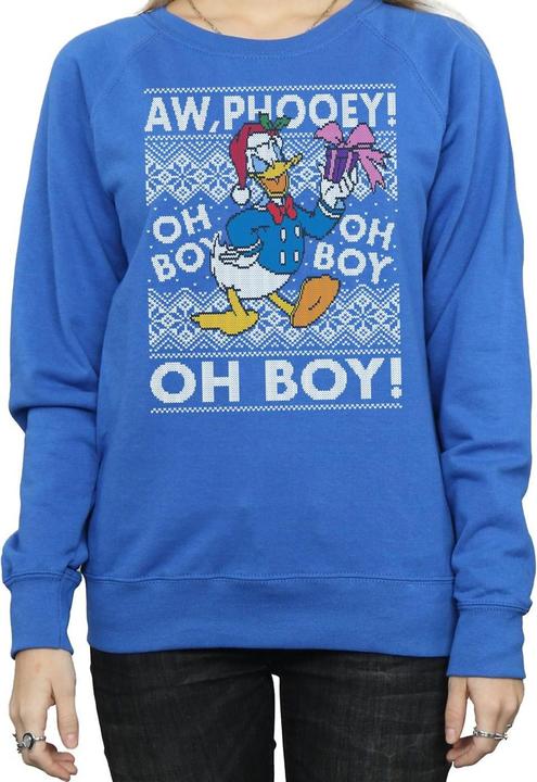 Actual product image Disney Womens/Ladies Donald Duck Christmas Fair Isle Sweatshirt (XL)