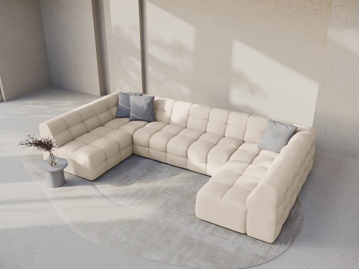 Actual product image Micadoni Velvet Panoramic Sofa, "Kendal", 7 Seats, 372x203x79Made in Europe (Sofa landscape)
