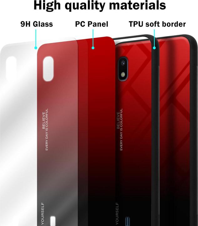 Produktbild Cadorabo TPU 2 Farben Glas Cover (Samsung Galaxy A10, HTC One M10)