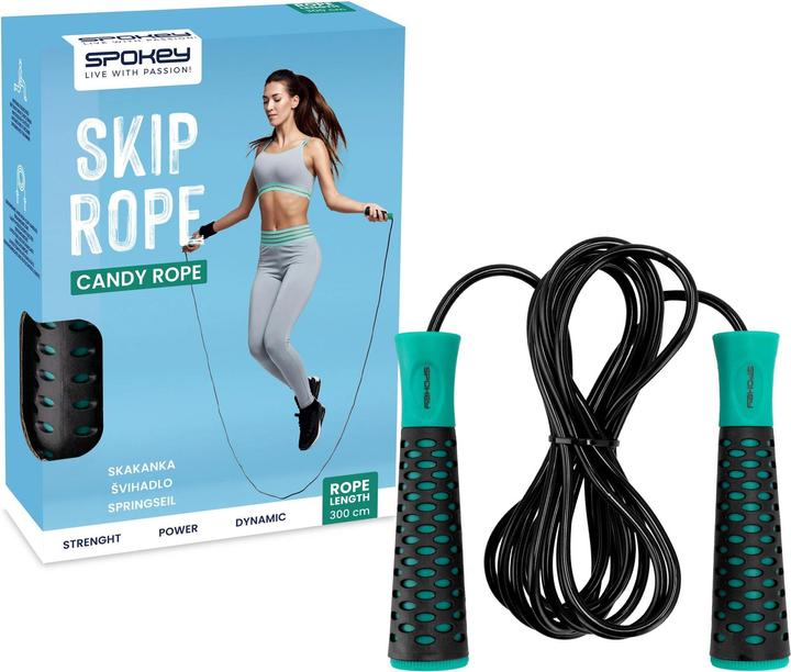 Image du produit Spokey Corde à sauter Candy Rope, 3 m, turquoise, longueur de la bande : 3 (300 cm)