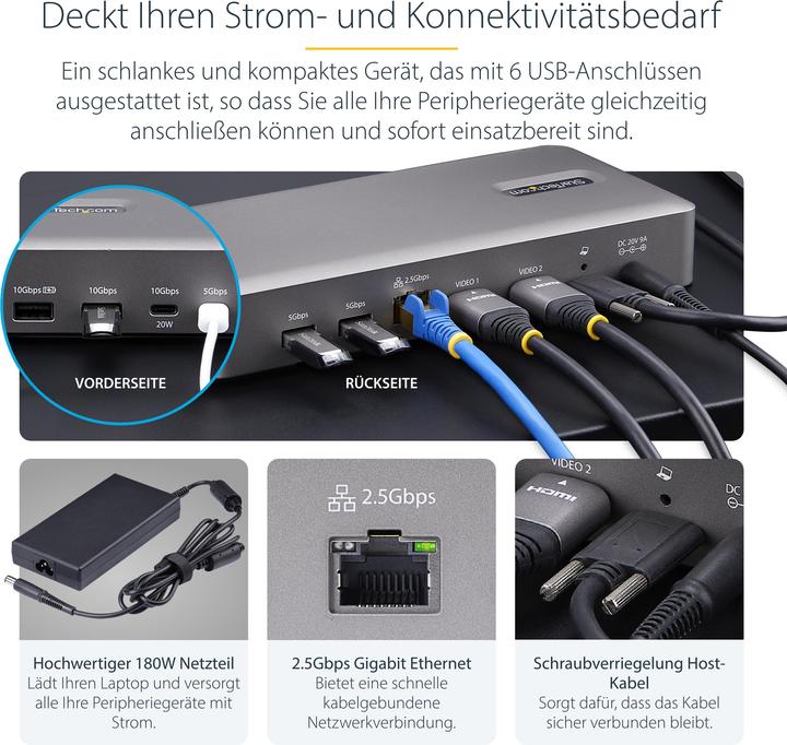 Produktbild StarTech Usb4 Docking Station Dual 4k (USB-C, 4 Ports)