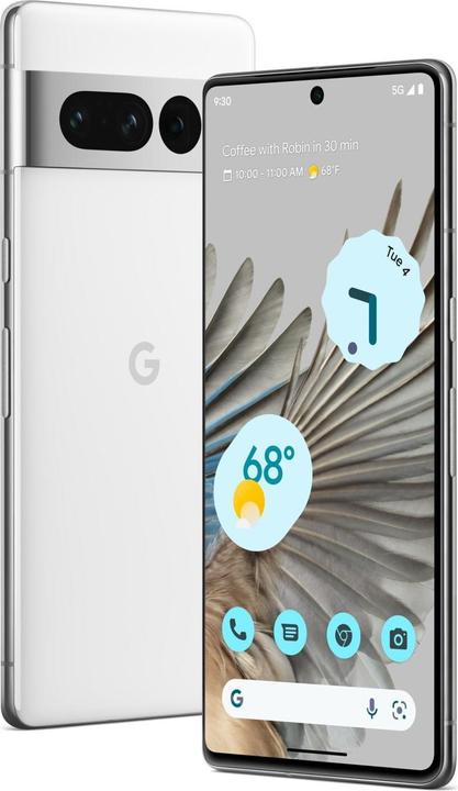 Google Pixel 7 Pro (128 GB, Weiss, 6.70", SIM + eSIM, 50 Mpx, 5G)