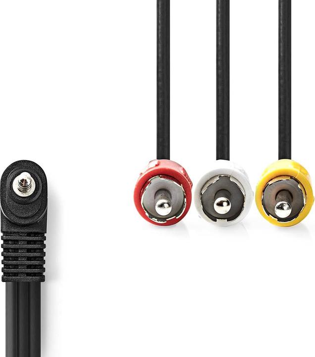 Produktbild Nedis Audio-Video-Kabel | 3.5 mm Stecker | 3x Cinch-Stecker | Vernickelt | 1.00 m | Rund | PVC | Sch (1 m)