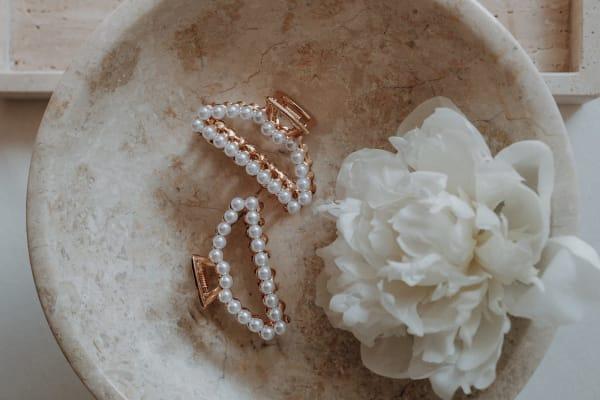 Actual product image dm ebelin Ebelin, hair buckle with pearls, 1 piece (1 pcs.)