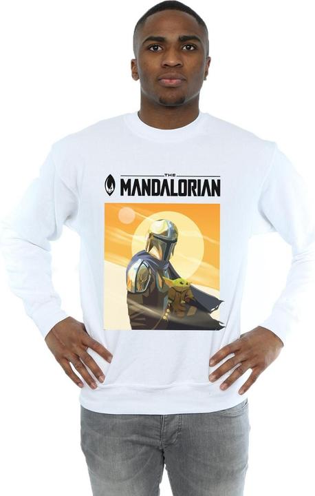 Actual product image Star Wars Mens The Mandalorian The Child Two Moons Sweatshirt (XXL)