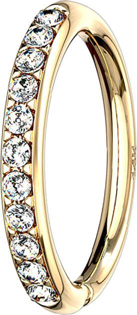 Immagine prodotto Star Piercing Anello Micro Piercing in oro 14k con cristalli laterali in argento (senza ottone, Oro 14k)