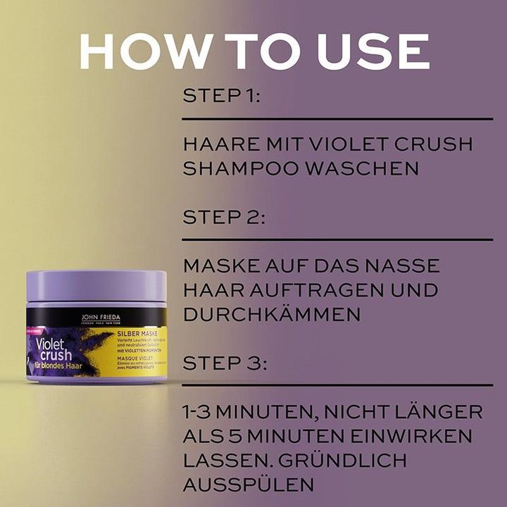 Image du produit John Frieda Sheer Blonde - Masque argenté Violet Crush (250 ml)