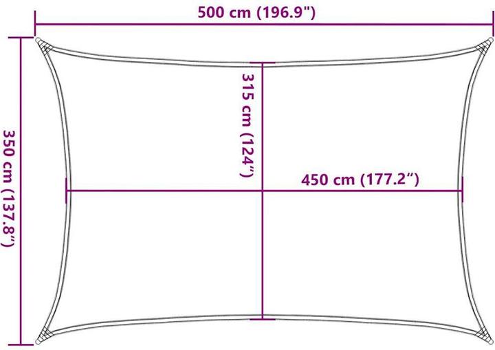 Actual product image VidaXL Sonnensegel 160 g/m² Rechteckig HDPE (3.5 x 5 m)