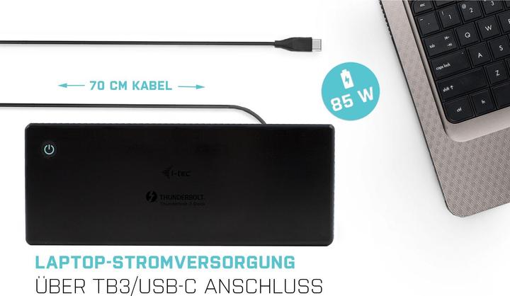 Produktbild i-tec TB3CDUALDPDOCKPDCH + PD 85W (Thunderbolt, 269 Ports)