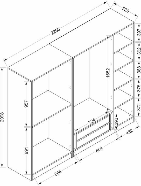 Actual product image Hanah Home Kaley (225 x 52 x 210 cm)