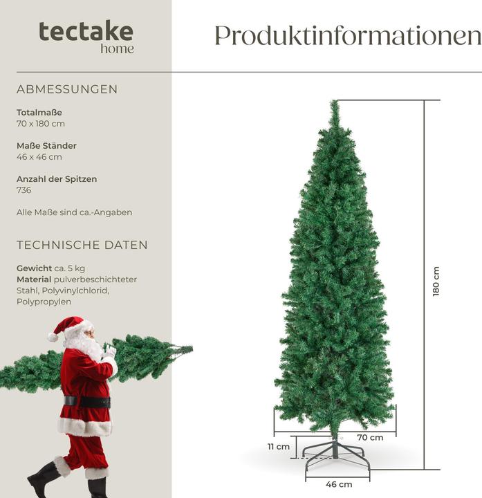 Image du produit tectake Sapin de Noël artificiel COMETE, aspect naturel (180 cm)