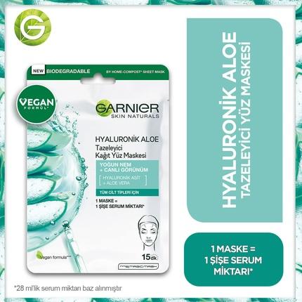 Actual product image Garnier Hyaluronic Aloe Serum Tissue Mask - Textile face mask with aloe vera 28.0g (L) (28 ml)