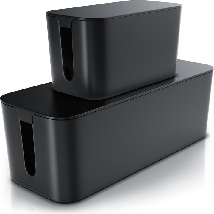 Actual product image Bearware 2x cable box, cable box with rubber feet, cable organiser, charging box, cable organiser, cable