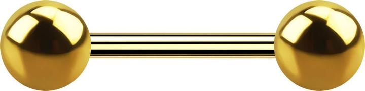 Produktbild Star Piercing Barbell vergoldet mit zwei Kugeln (Titan G23, ohne Messing)