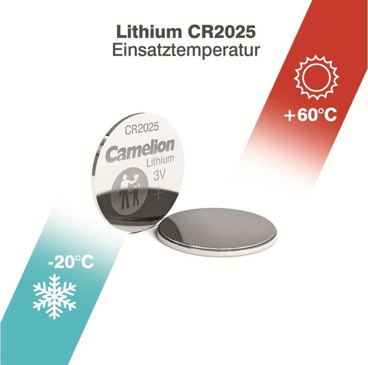 Actual product image Camelion CR2025-BP1 - Disposable battery - CR2025 - Lithium - 3 V - 1 piece(s) - button/coin (1 pcs., CR2025, 150 mAh)