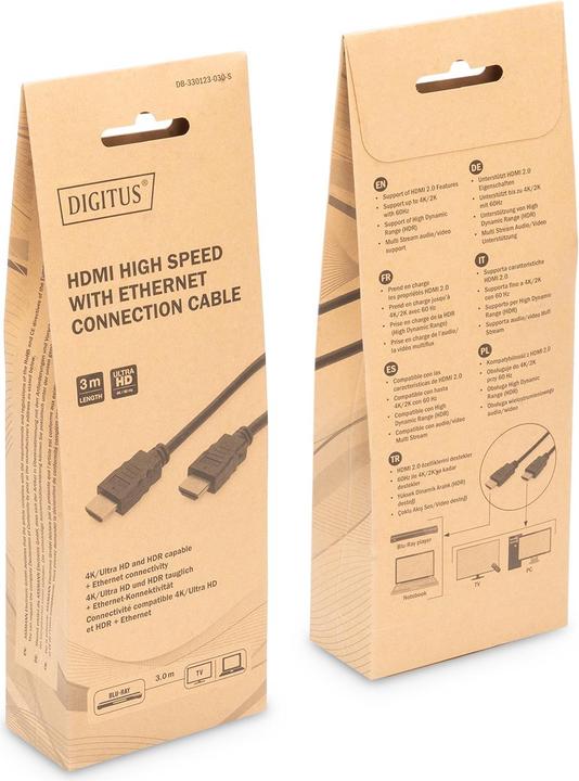 Produktbild Digitus HDMI (Typ A) — HDMI (Typ A) (3 m, HDMI)