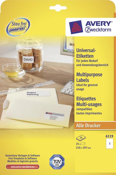 Actual product image Avery Universal Labels
