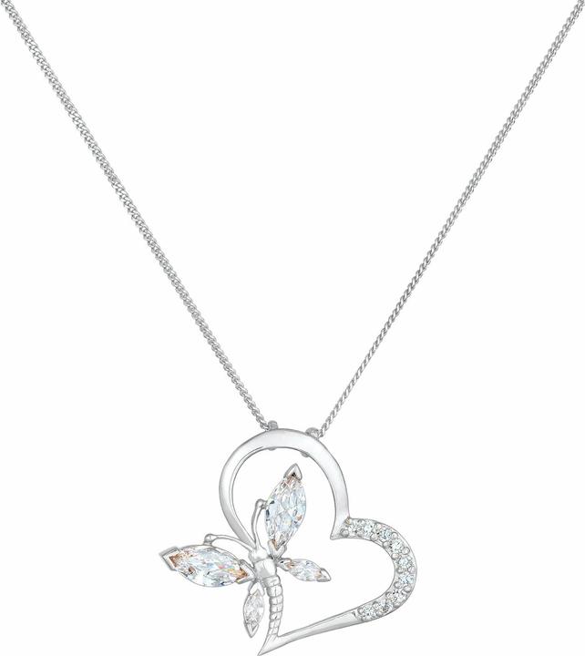 Produktbild Elli Halskette Herz Schmetterling Zirkonia 925 Silber Noble (Zirkonia, 925er Sterling Silber, 45 cm)