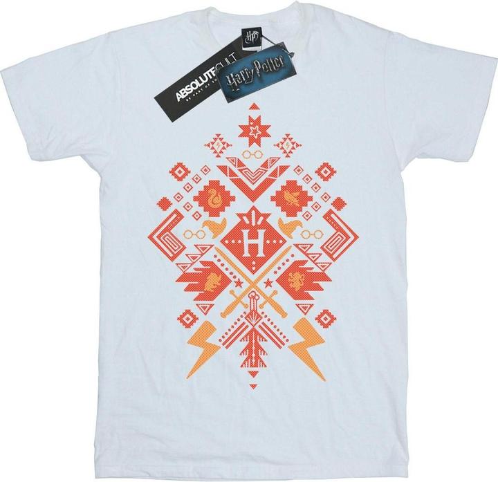 Actual product image Girls Christmas Fair Isle Cotton T-Shirt (152, 158)