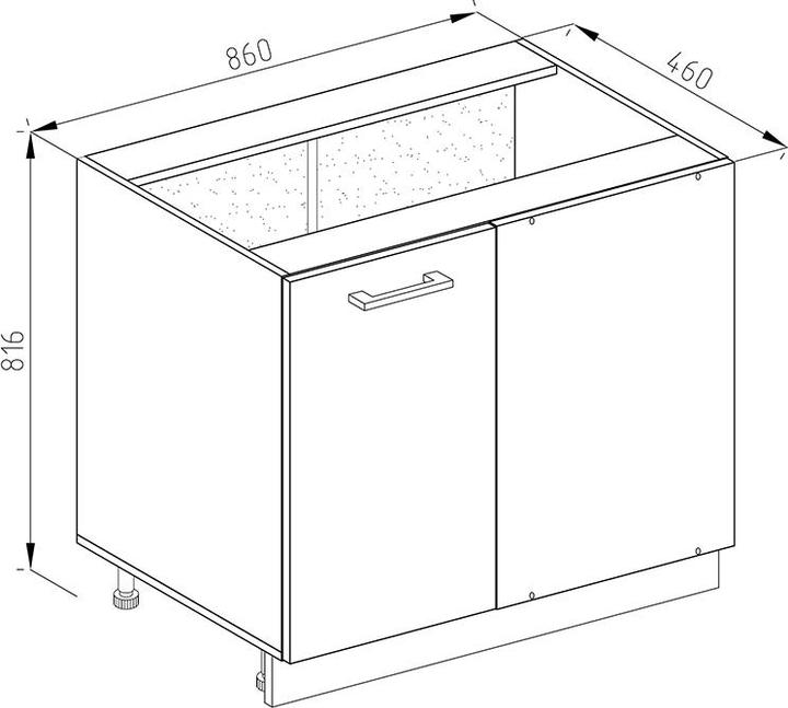 Actual product image Vicco Eckschrank für Haushaltsgegenstände R-Line (86 x 60 x 81.5 cm)