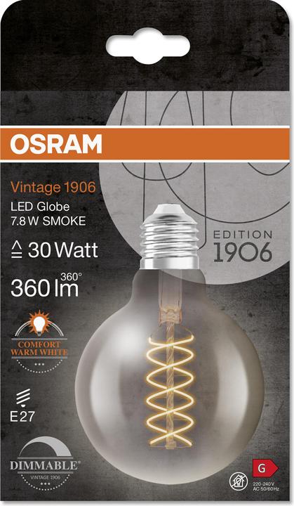 Immagine prodotto Osram Vintage 1906 LED DIM 30 7,8 W/1800 K E27 (E27, 7.80 W, 360 lm, 1 x, G)